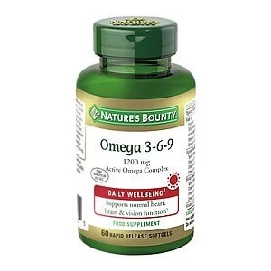 Image of Natureamp39s Bounty Omega 3 6 9 1200 mg Active Omega Complex 60 Rapid Release Softgels
