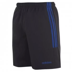 Image of adidas Mens 3-Stripes Shorts - Blk/BrightRoyal