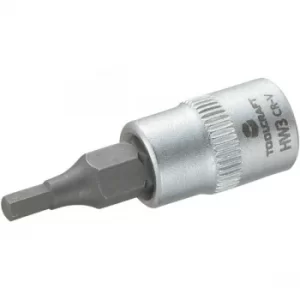Image of Toolcraft 1/4" Drive Socket With Inner Hex Bit 3mm