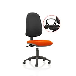 Image of Dynamic Independent Seat & Back Task Operator Chair Loop Arms Eclipse Plus XL Black Back, Tabasco red Seat Without Headrest High Back