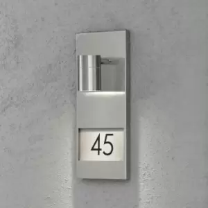 Image of Konstsmide Modena Outdoor Modern House Number Wall Light Stainless Steel, IP44