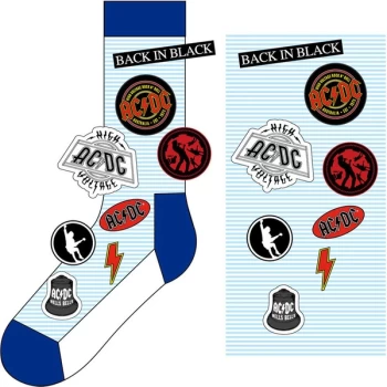 Image of AC/DC - Icons Unisex UK Size 7 - 11 Ankle Socks - Blue