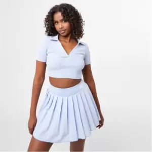 Image of Slazenger ft. Wolfie Cindy Polo Crop Top - Blue