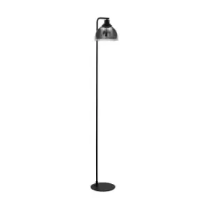 Image of Floor Lamp Light Black Shade Black Transparent Glass Vaporized Bulb E27 1x60W