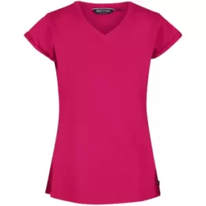 Image of Regatta Womens Fyadora Coolweave Cotton V Neck T Shirt 18 - Bust 43' (109cm)