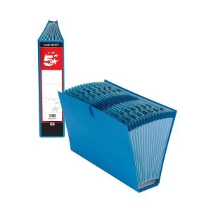 Image of 5 Star Expanding File with Cloth Ties 16 Pockets A-Z Quarters 1-31 Foolscap Blue