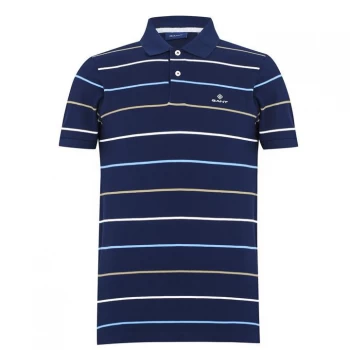 Image of Gant Breton Short Sleeve Rugger Polo Shirt - Multi 109