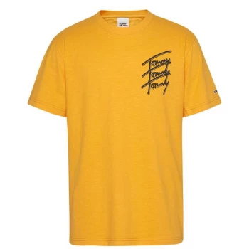 Image of Tommy Jeans Repeat Script T-Shirt - Orange S00