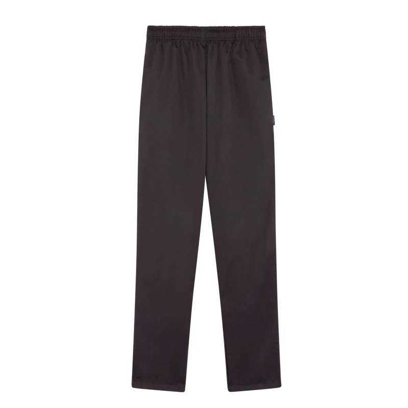 Image of Dennys Mens Elasticated Chef Trousers in Black Size: XS Black Male XS