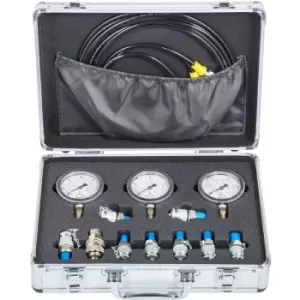 Image of VEVOR Hydraulic Pressure Gauge Kit 25/40/60mpa Hydraulic Tester 8 Couplings 1 Quick Connector 1.6M Test Hose Hydraulic Pressure Test Kit for