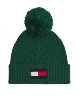 Image of Tommy Hilfiger Kids Flag Pom Pom Beanie - Green
