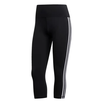 Image of adidas Believe This 2.0 3-Stripes three quarterLeggings Womens - Black / White
