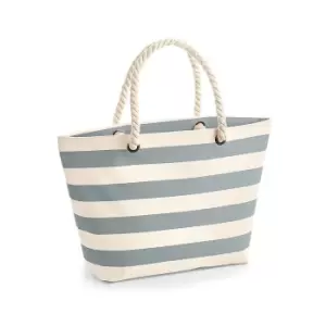 Image of Westford Mill Nautical Beach Bag (One Size) (Natural/Grey)
