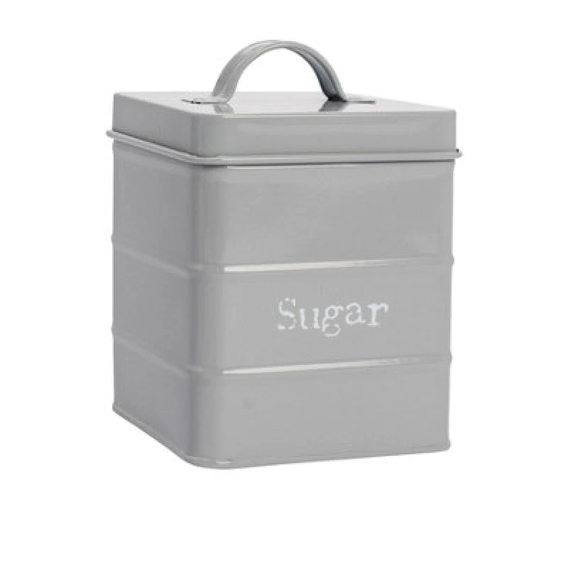 Image of Harbour Housewares Vintage Metal Kitchen Sugar Canister Grey