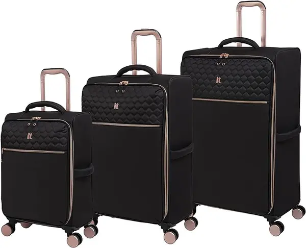Image of IT Luggage Divinity with TSA Lock Black Suitcase 3Pcs Set