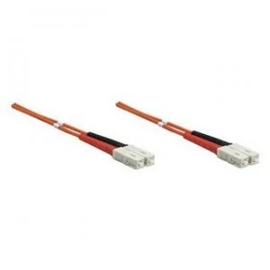 Image of Intellinet Fibre Optic Patch Cable Duplex Multimode SC/SC 50/125 m OM2 10m LSZH Orange Fiber Lifetime Warranty