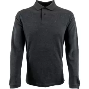 Image of Barbour Mens Long Sleeve Sports Polo Slate Marl Medium