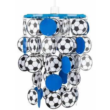 Image of Minisun - Boys Football Bedroom Ceiling Pendant Light Shade - Blue