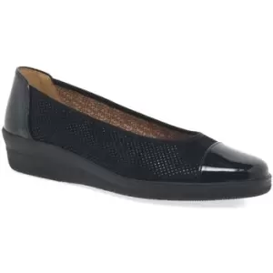 Image of Gabor Petunia Womens Patent Accent Low Heeled Pumps womens Shoes (Pumps / Ballerinas) in Blue,3,3.5,4,4.5,5,5.5,6,6.5,7,7.5,8,9