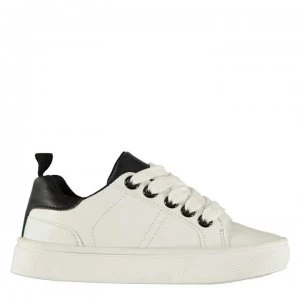 Image of Fabric Low Block Infants Trainers - White/Black