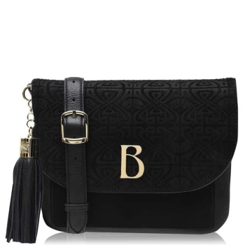 Image of Biba Embossed Xbody Flap Over Bag - Black