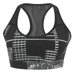 Image of Reebok All Over Print Sports Bra Ladies - Black