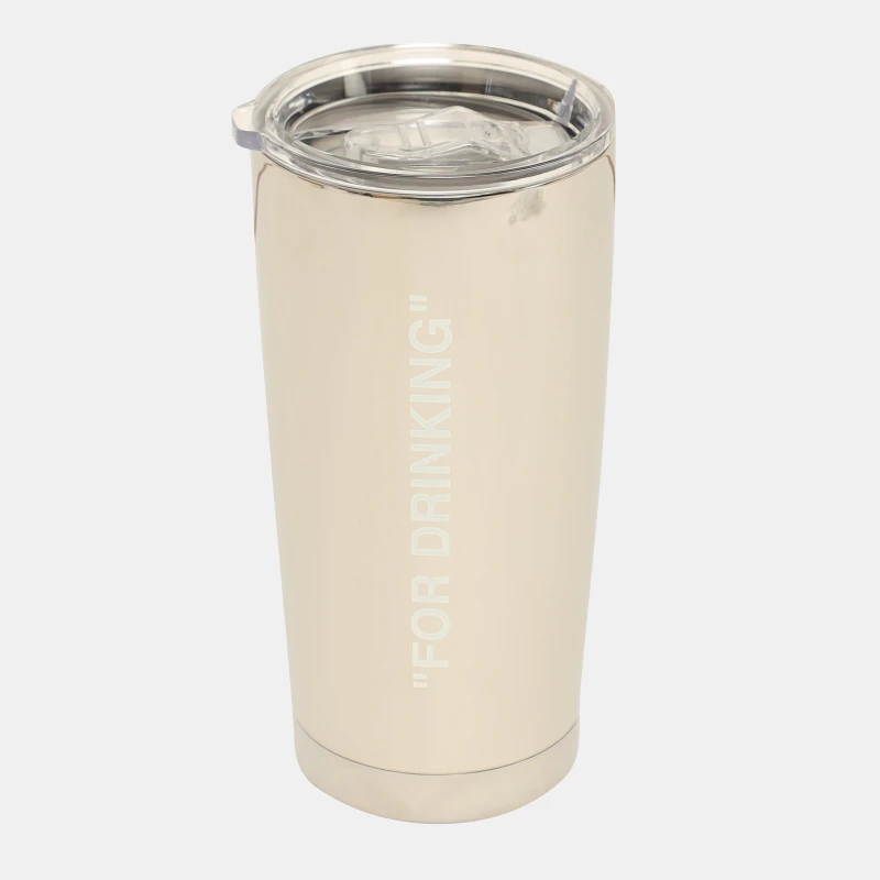 Image of Off White Travel Mug Metal - White unisex One Size