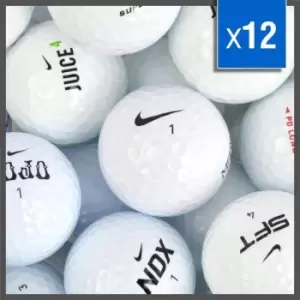 Image of Nike Lake Balls - 12 Grade A Recycled Golf Balls - White