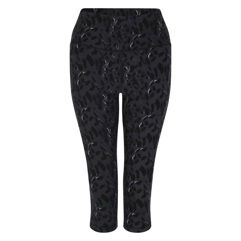 Image of Dare 2b Fleur East Influential three quarterPerformance Leggings Walking Trousers 8 Black Dash Print 52472494175