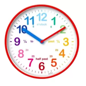 Image of Acctim Wickford Kids Time Teach Clock 20cm Red