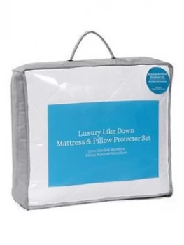 Image of Hotel Collection Luxury Like Down Mattress And Pillow Protector Set