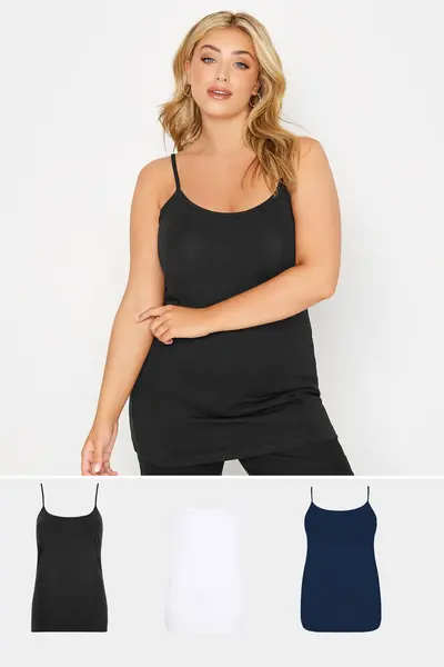 Image of Yours 3 Pack Cami Tops Black