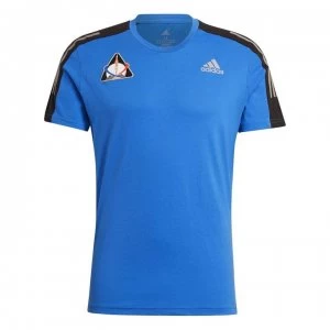 Image of adidas Space Race Running Top Mens - Football Blue