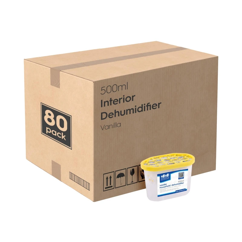 Image of Harbour Housewares 80x Interior Dehumidifiers - 500ml - Vanilla - Home Moisture Absorber Trap in Yellow Yellow Unisex