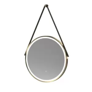 Image of Hudson Reed 600mm Round Illuminated Mirror Brushed Brass