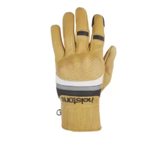 Image of Helstons Mora Air Summer Leather Gold White Grey Black Gloves T12