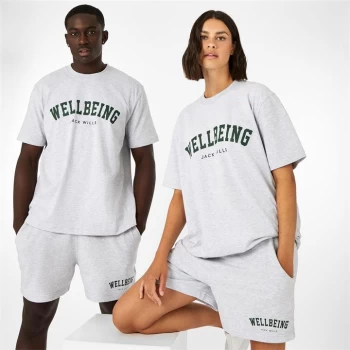 Image of Jack Wills Unisex Wellbeing T-Shirt - Lt Ash Marl