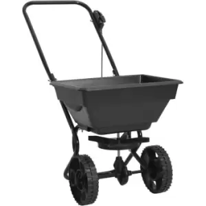 Image of Vidaxl - Walk Behind Salt Spreader pvc and Steel 92x46x70cm 15 l Black