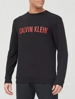 Image of Calvin Klein Logo Lounge Sweatshirt - Black
