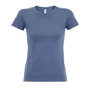 Image of SOLS Womens/Ladies Imperial Heavy Short Sleeve T-Shirt (L) (Blue)