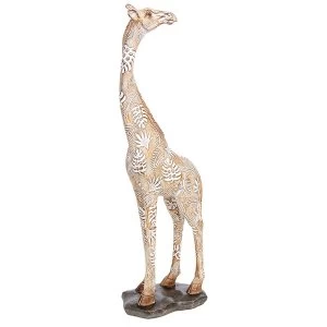 Image of Carved Standing Giraffe Large Ornament