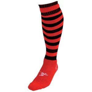 Image of Precision Hooped Pro Football Socks Red/Black - UK Size 3-6