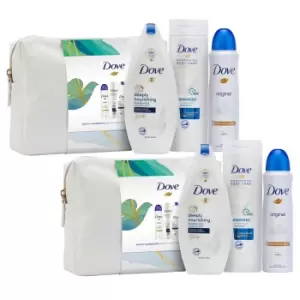 Image of Dove Gently Nourishing Beauty Bag Gift Set X2