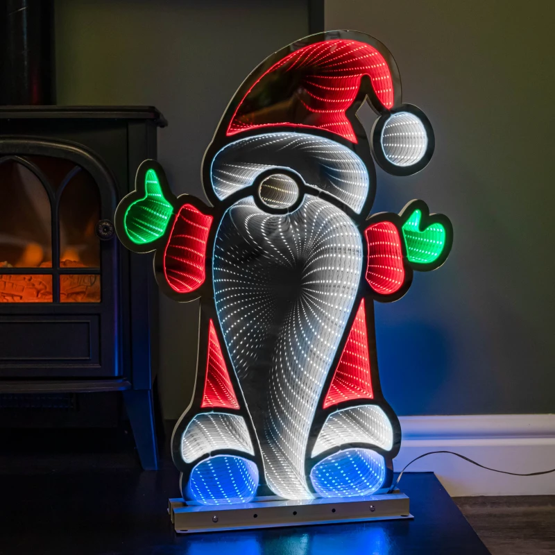 Image of 60cm Infinity Christmas Santa on Metal Base with Multi-Coloured LEDs