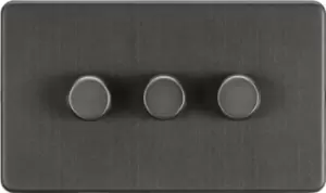 Image of KnightsBridge Screwless 3G 2-way 10-200W (5-150W LED) trailing edge dimmer - Smoked Bronze