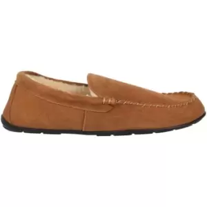 Image of Firetrap Moccasin Slippers Mens - Brown