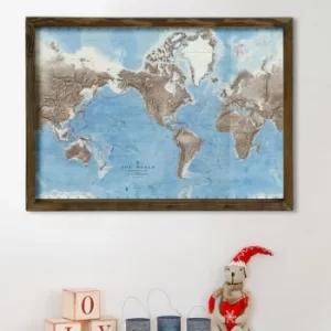 Image of Map043 Multicolor Decorative Framed MDF Painting