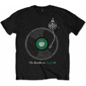 Image of The Beatles Apple Turntable Mens Blk T Shirt: Medium