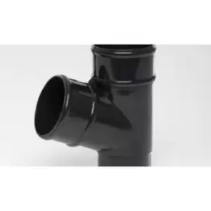 Image of Polypipe Prr129B Round Rainwater Black 68mm Pipe Branch 112.5Degree