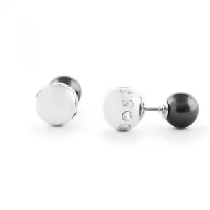 Image of Ladies Guess Silver Plated Rolling Pearls Earrings
